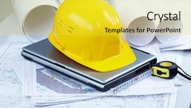  Presentation with mechanical - PPT layouts enhanced with mechanical tools at workplace background and a yellow colored foreground