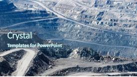  Presentation with train - Slide set featuring mechanical train - asbestos quarry background and a ocean colored foreground