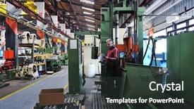  Presentation with computer engineering - Amazing PPT theme having mechanical train - engineering people manofacturing industry backdrop and a tawny brown colored foreground