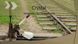  Presentation with arrows - Presentation theme enhanced with mechanical train - old railway arrows background and a coral colored foreground