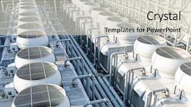  Presentation with air conditioning - Amazing PPT theme having mechanical ventilation - air conditioning systems on roof backdrop and a soft green colored foreground