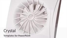  Presentation with air - PPT layouts with mechanical ventilation - air exhaust fan on white background and a light gray colored foreground