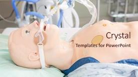 Presentation with mechanical ventilation - Audience pleasing presentation design consisting of mechanical ventilation - endotracheal tube attached to dummy backdrop and a lemonade colored foreground