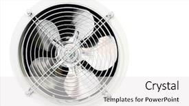  Presentation with refrigerator - Presentation theme consisting of mechanical ventilation - fan in refrigerator on white background and a white colored foreground