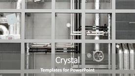  Presentation with pipes - Audience pleasing presentation theme consisting of mechanical ventilation - industrial background of pipes backdrop and a gray colored foreground