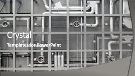  Presentation with pipes - PPT theme featuring mechanical ventilation - industrial background of pipes background and a gray colored foreground