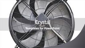  Presentation with industrial - PPT theme enhanced with mechanical ventilation - industrial fan over white background and a gray colored foreground