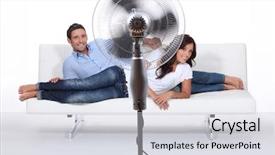  Presentation with mechanical ventilation - Theme enhanced with mechanical ventilation - man and woman laid background and a light gray colored foreground