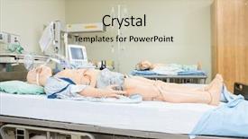  Presentation with medical ventilation - Colorful presentation theme enhanced with have a good time flags decorated on the wall stock photo backdrop and a gray colored foreground