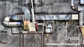  Presentation with pipes - Amazing PPT theme having mechanical ventilation - system of ventilating pipes backdrop and a gray colored foreground