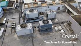  Presentation with mechanical ventilation - Colorful presentation theme enhanced with mechanical ventilation - top view of cooling tower backdrop and a gray colored foreground