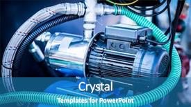  Presentation with wires - Colorful slide deck enhanced with mechanical ventilation - wires and pipes attached backdrop and a teal colored foreground