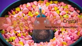  Presentation with vibration - PPT theme having mechanical vibration - machine for abrasive metal cleaning background and a coral colored foreground