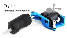  Presentation with mechanical - Presentation consisting of mechanical vibration - machine for tattoo isolated background and a  colored foreground