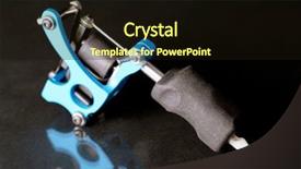  Presentation with human machine relation - Cool new theme with mechanical vibration - machine for tattoo on dark backdrop and a  colored foreground