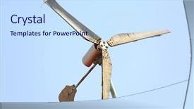  Presentation with vibration - Slides having mechanical vibration - windmill on the roof background and a sky blue colored foreground