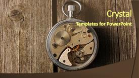  Presentation with mechanisms art mechanism clockwork - Audience pleasing PPT theme consisting of mechanical watch - clockwork mechanism over wooden background backdrop and a tawny brown colored foreground