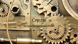  Presentation with mechanical gear mechanism team work - Beautiful presentation theme featuring mechanical watch - gears from old mechanism backdrop and a yellow colored foreground