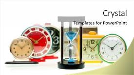  Presentation with timer - Audience pleasing PPT theme consisting of mechanical wind-up alarm clock backdrop and a white colored foreground