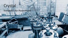  Presentation with industrial machine - Cool new presentation theme with mechanical works - industrial background workshop machine mechanism backdrop and a  colored foreground