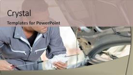  Presentation with mechanics - Audience pleasing presentation design consisting of fluid mechanics - checking engine's oil level backdrop and a coral colored foreground