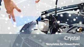  Presentation with water tank - Amazing PPT theme having fluid mechanics - transportation and vehicle concept backdrop and a gray colored foreground