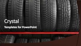  Presentation with tires - Slides consisting of mechanics material - stand with car tires background and a dark gray colored foreground