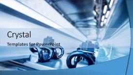  Presentation with steel industry - Beautiful PPT layouts featuring mechanics material - steel mechanic hardware used backdrop and a light blue colored foreground