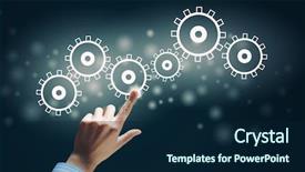  Presentation with mechanism - Colorful presentation enhanced with mechanics structure - cogwheel mechanism as teamwork concept backdrop and a navy blue colored foreground