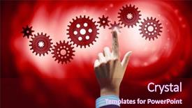  Presentation with mechanics - Colorful PPT layouts enhanced with mechanics structure - cogwheel mechanism as teamwork concept backdrop and a wine colored foreground