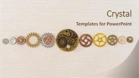  Presentation with mechanism - Beautiful PPT theme featuring mechanism concept closeup view gear backdrop and a lemonade colored foreground