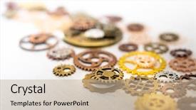  Presentation with mechanism - Slides enhanced with mechanism concept closeup view gear background and a mint green colored foreground