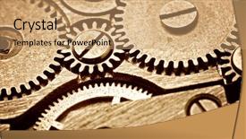  Presentation with mechanism - Presentation theme consisting of mechanism in the old clock background and a coral colored foreground