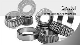 Presentation with pure white - Slide deck consisting of mechanism joint work - ball bearings on a pure background and a light gray colored foreground