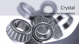  Presentation with pure white - PPT theme having mechanism joint work - ball bearings on a pure background and a light blue colored foreground