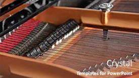  Presentation with mechanism - Slides with mechanism of piano closeup background and a tawny brown colored foreground