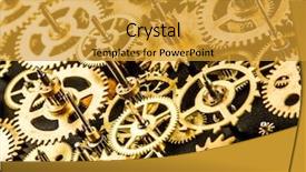  Presentation with mechanism - Slides having mechanism on a black background background and a gold colored foreground