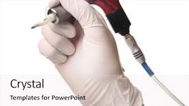  Presentation with automobile driver hand hold steering - Amazing theme having mechanism pain - hand in glove holds red backdrop and a light gray colored foreground