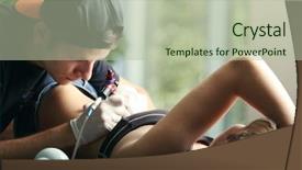 Presentation with tattoo - PPT theme enhanced with mechanism pain - tattooist makes tattoo close up background and a mint green colored foreground