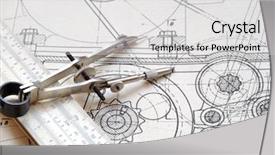  Presentation with tools - Amazing presentation having mechanism scheme - detail of a drawing backdrop and a light gray colored foreground