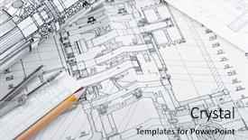  Presentation with tools - Amazing presentation theme having mechanism scheme - drawing detail and drawing tools backdrop and a light gray colored foreground