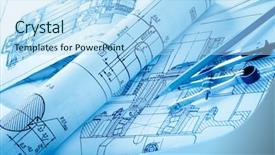  Presentation with industrial - Presentation design enhanced with mechanism scheme - industrial drawing detail and several background and a light blue colored foreground