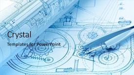  Presentation with industrial - Amazing presentation theme having mechanism scheme - industrial drawing detail and several backdrop and a light blue colored foreground