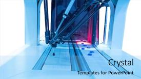 Presentation with factory - Amazing theme having mechanism scheme - robot working in factory conveyor backdrop and a light blue colored foreground
