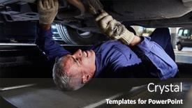  Presentation with repair shop - Beautiful presentation theme featuring mechatronics-engineer backdrop and a dark gray colored foreground