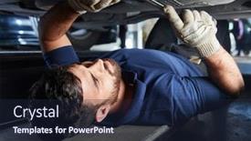  Presentation with workshop - Colorful slides enhanced with mechatronics-engineer backdrop and a navy blue colored foreground