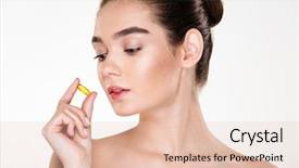  Presentation with beauty - Audience pleasing theme consisting of med - beauty portrait of pretty concentrated backdrop and a lemonade colored foreground