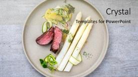  Presentation with barbecue dry aged kobe rib - PPT theme with medallion - modern barbecue dry aged sliced background and a mint green colored foreground