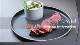  Presentation with spring modern - Cool new PPT layouts with medallion - modern barbecue dry aged sliced backdrop and a gray colored foreground