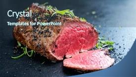  Presentation with wagyu - Cool new slides with medallion - traditional barbecue dry aged wagyu backdrop and a tawny brown colored foreground